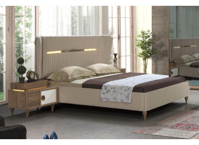 Camera da letto comodino tavolino design moderno nuovo color legno marrone.