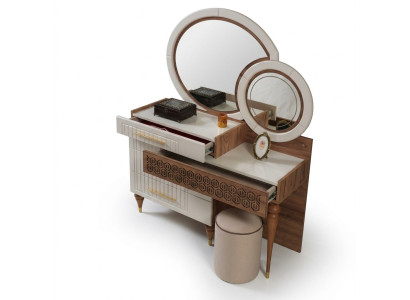 Camera da letto Set di cassettiere con specchio Insieme mobili in legno Nuovo.