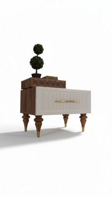 Camera da letto Comodini Materiale Legno Stile Arredamento Marrone Nuovo Di lusso
