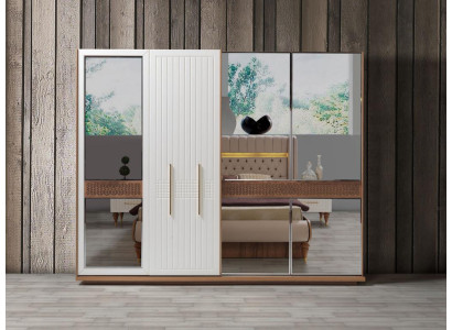 Camera da letto lussuosa armadio in legno con design in vetro moderno nuovo
