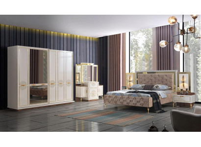 Set da camera da letto elegante in un design lussuoso con magnifici motivi.
