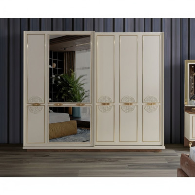 Camera da letto Armadio di lusso in legno Design moderno Mobili Bianco Nuovo