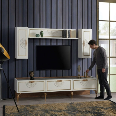 Credenza soggiorno pareti attrezzate armadi scaffale armadio design 3 pezzi nuovo.