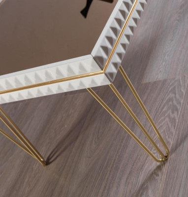 Soggiorno Tavolino Tavolo Design Mobili di lusso 111x64 Divano bianco
