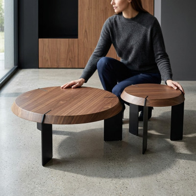 Tavolino da salotto Tavolino laterale Tavolo design Rotondo Marrone Tavolino da salotto Nuovo