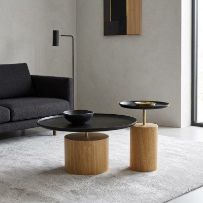 Tavolino design in legno di lusso Tavolino da salotto Tavoli rotondi nero Nuovo