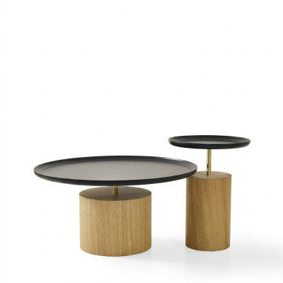 Tavolino design in legno di lusso Tavolino da salotto Tavoli rotondi nero Nuovo