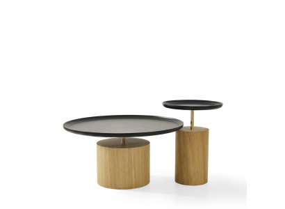 Tavolino design in legno di lusso Tavolino da salotto Tavoli rotondi nero Nuovo