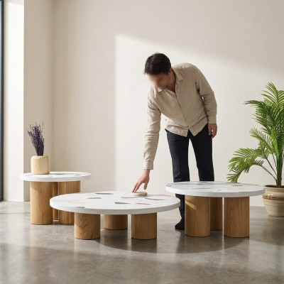 Tavolini da salotto Tavolini design per soggiorno 3 pezzi Stile italiano