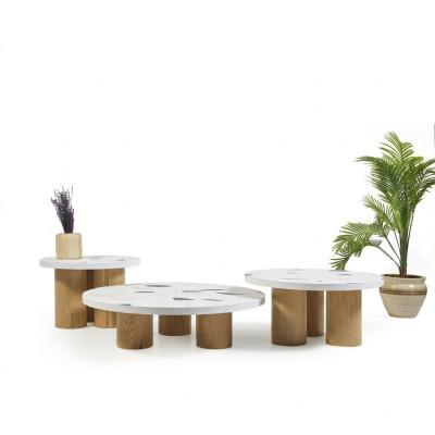 Tavolini da salotto Tavolini design per soggiorno 3 pezzi Stile italiano