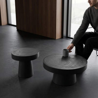 Tavolino da salotto rotondo, set di 2 tavolini da salotto design per la camera da letto.