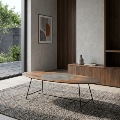 Tavolino da salotto Tavolo soggiorno Marrone Legno Tavolino da caffè Design Mobili Nuovi