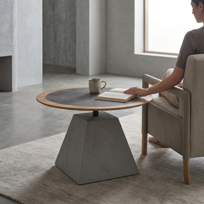 Tavolino in legno rotondo design argento tavolo mobili soggiorno