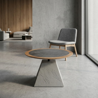 Tavolino in legno rotondo design argento tavolo mobili soggiorno