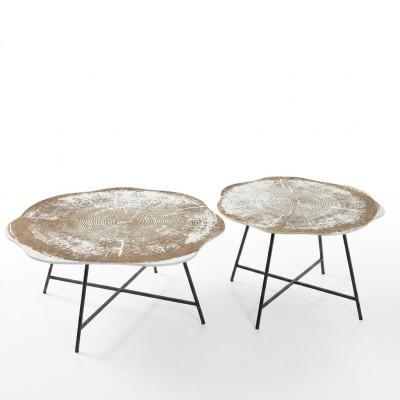 Tavolini 2 pezzi set tavolini tavoli designer rotondo 2 pz tavolini da caffè.