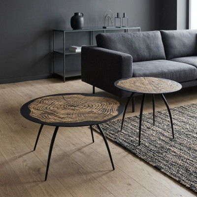 Tavolini da caffè di design di lusso neri, tavolini rotondi per il salotto.