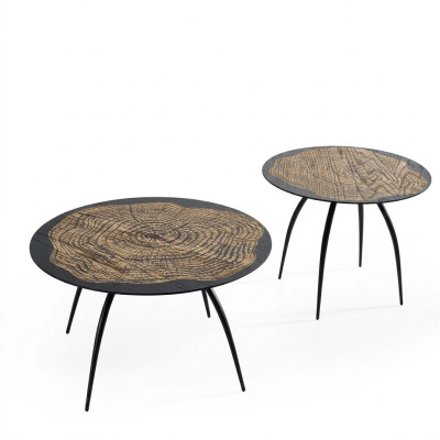Tavolini da caffè di design di lusso neri, tavolini rotondi per il salotto.