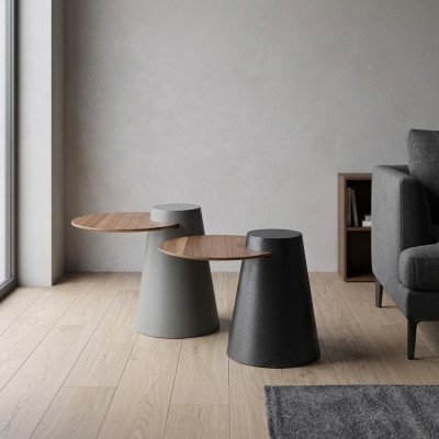 Set di 2 tavolini da salotto/tavolini da caffè/tavolini laterali design Tavolini in vetro rotondi