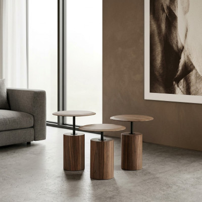Tavolini da caffè di design di lusso in legno per soggiorno, 3 pezzi.
