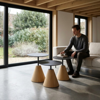 Tavolini da caffè di lusso per soggiorno, design tavoli, set di 3 pezzi. Möbel Kaffeetische