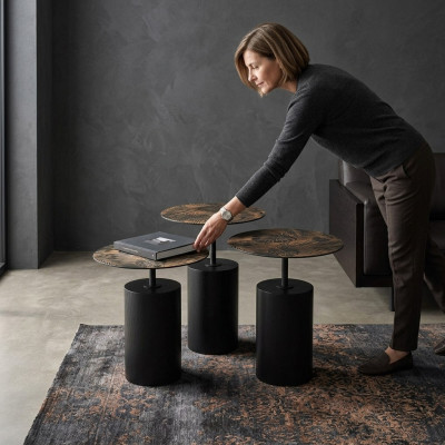 Set di 3 tavolini da caffè di design di lusso per il soggiorno.