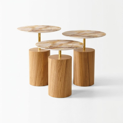 Tavoli da salotto Tavolini da caffè Tavolini laterali Tavolo da soggiorno design 3 pezzi.