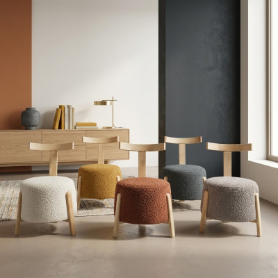 Design Sedia Sedie Lusso Tessuto Imbottiture Set di 5 Pezzi Relax Club