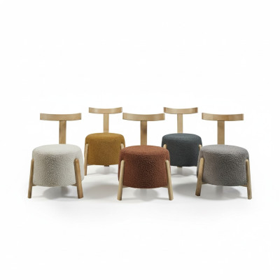 Design Sedia Sedie Lusso Tessuto Imbottiture Set di 5 Pezzi Relax Club