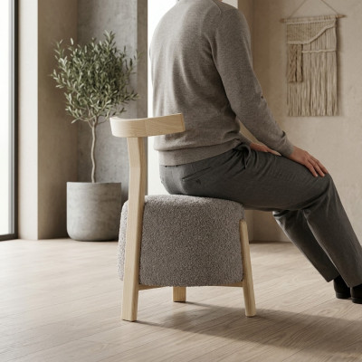 Sedia moderna 1x sala da pranzo lounge seduta sedia imbottita tessile nuova.