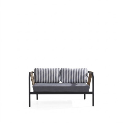 Divano 2 posti divano di lusso moderno in stoffa grigia, design di mobili banca designer.