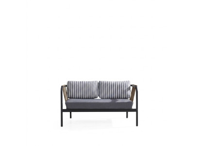Divano 2 posti divano di lusso moderno in stoffa grigia, design di mobili banca designer.