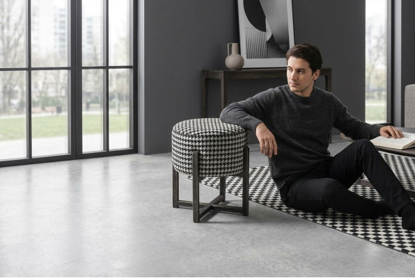 Sgabello Rotondo Design Moderno Poggiapiedi Panchina Poggiapiedi Comodino Imbottito
