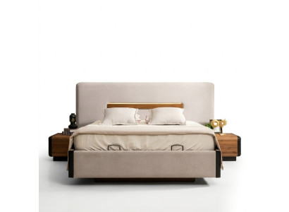 Letto Arredamento Design Letti Matrimoniali Lusso Camera da Letto Tessile Legno Nuovo