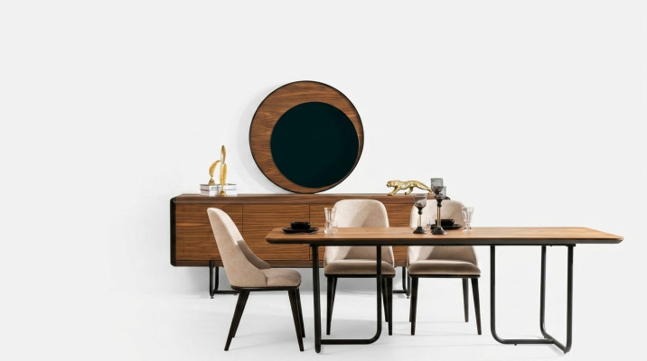 Tavolo da pranzo 4 sedie Set da pranzo moderno con mobiletto assortito