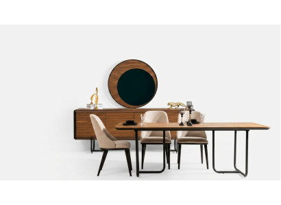 Tavolo da pranzo 4 sedie Set da pranzo moderno con mobiletto assortito