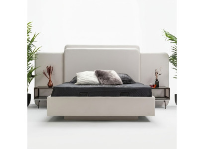 Letto design moderno immacolato per la tua camera da letto in bianco.