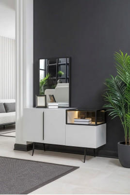 Esclusiva cassettiera minimalista per la camera da letto in stile moderno.