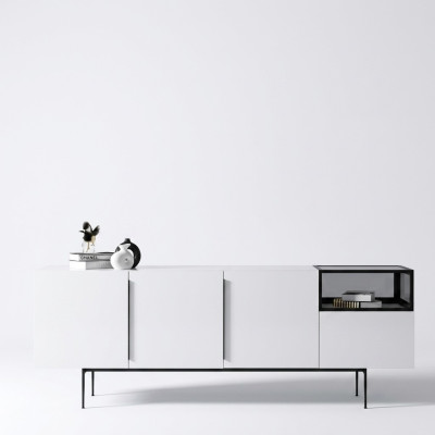 Mobiletto in stile italiano in legno con specchio, set da 2 pezzi. Armadi per il soggiorno.