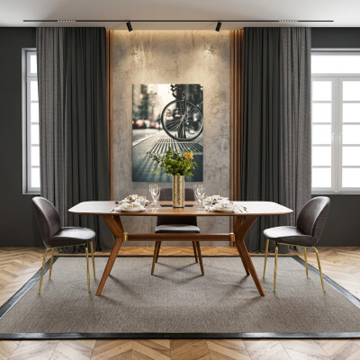 Tavolo da pranzo in stile italiano 4 sedie in legno Tavolo da pranzo Set da pranzo Design moderno 5 pezzi