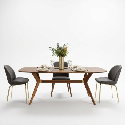 Tavolo da pranzo in stile italiano 4 sedie in legno Tavolo da pranzo Set da pranzo Design moderno 5 pezzi