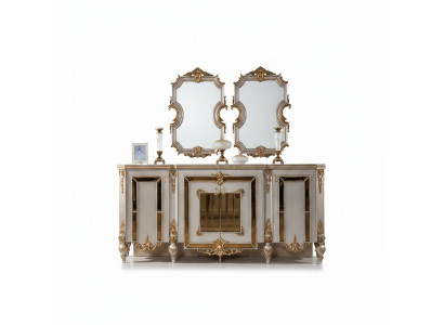 Mobile Sideboard moderni cassetti credenza mobili moderni set 2 pezzi con specchio nuovo