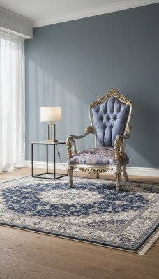 Sedia di lusso in stile classico per il soggiorno con motivi decorativi dorati
