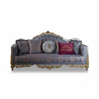 Divano design 3 posti imbottito di lusso, divani classici in tessuto Chesterfield.