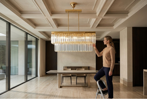 Lampadario Lampada Cristallo Moderno Lampadario da soffitto di lusso Salotto