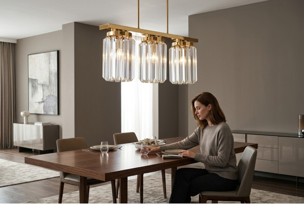 Modern Grande lampadario a sospensione in cristallo oro per la sala.
