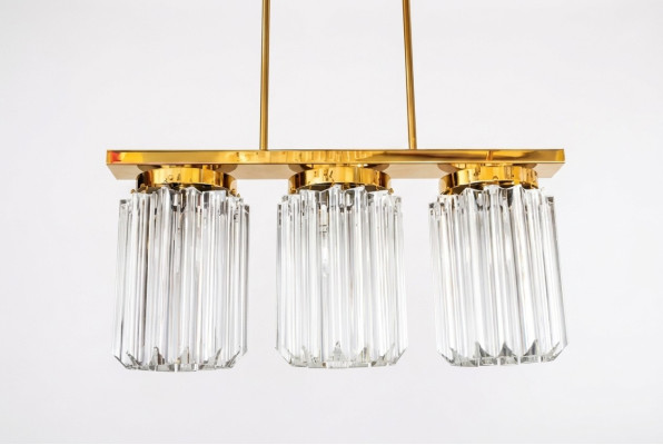 Modern Grande lampadario a sospensione in cristallo oro per la sala.