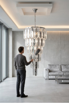 Lampadario Luster Plafoniera Lampada a soffitto in cristallo Lampadario Sospensione