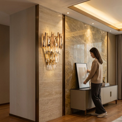 Lampadario soggiorno lampada a soffitto sospensione dorata camera da letto