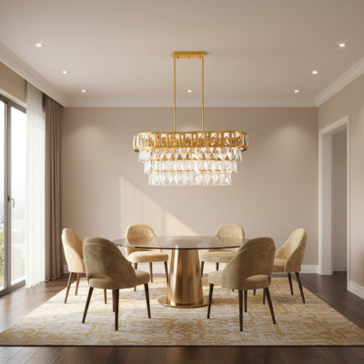 Lampadario ovale sopra la lampada luce lustrino soffitto lampada al soffitto cristallo