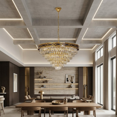 Plafoniera lampadario lampada tonda lampada oro lampada a soffitto lampade